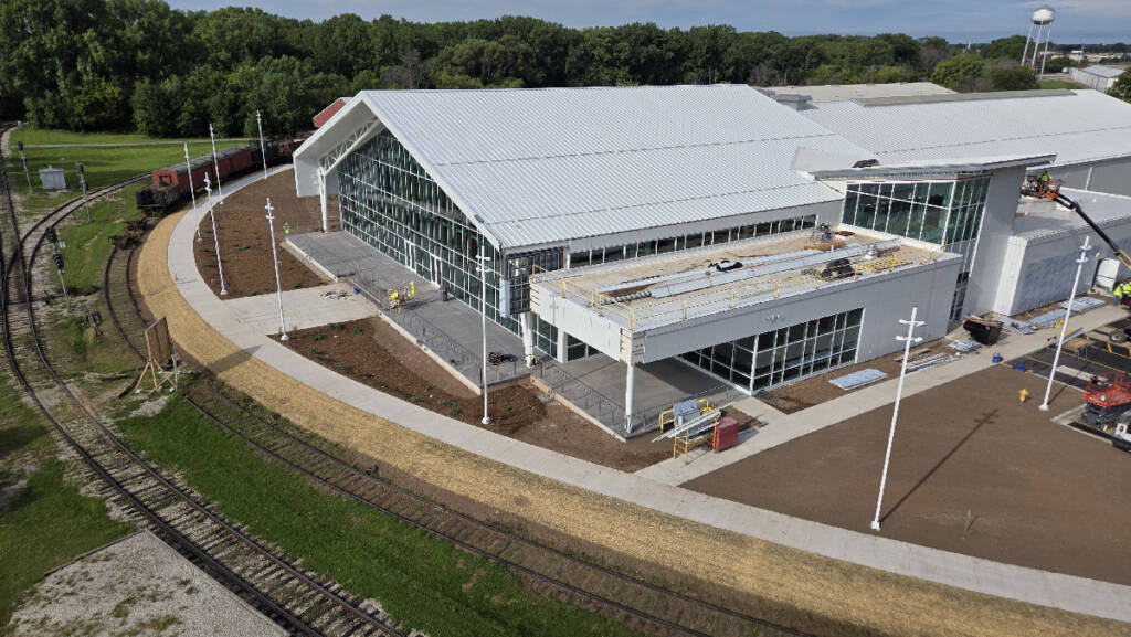 New museum building with final construction work being completed.