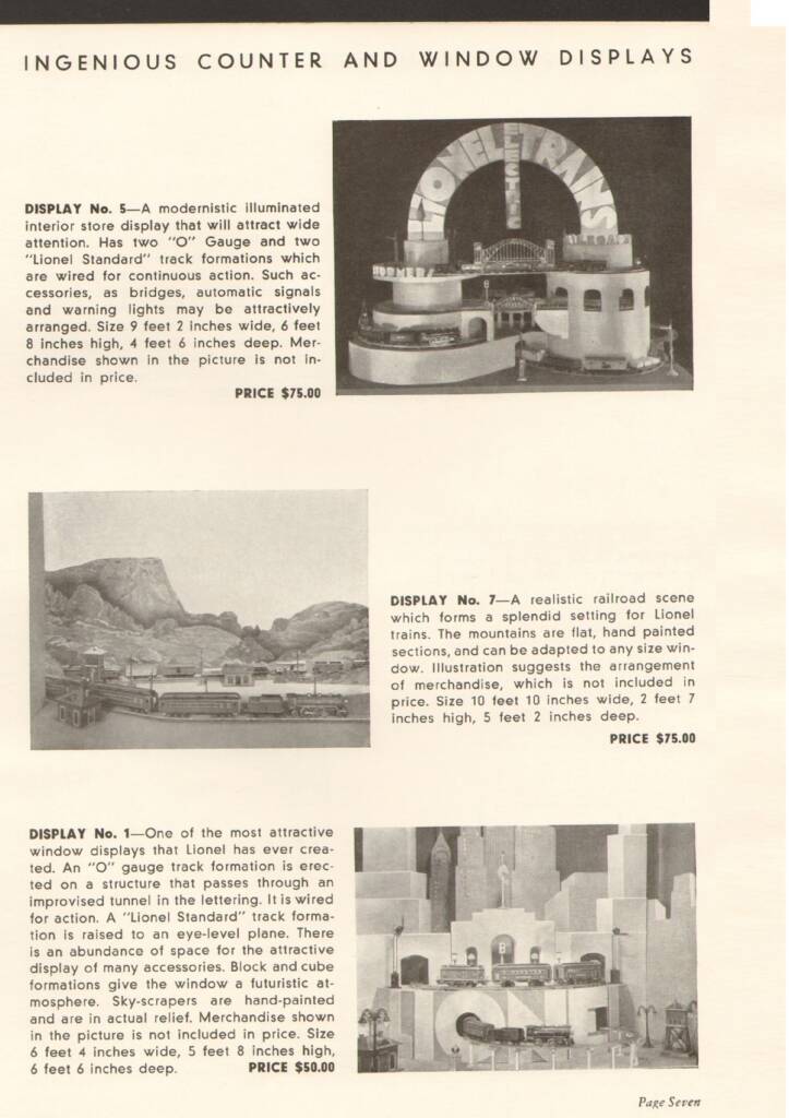 catalog page of displays for hobby shops