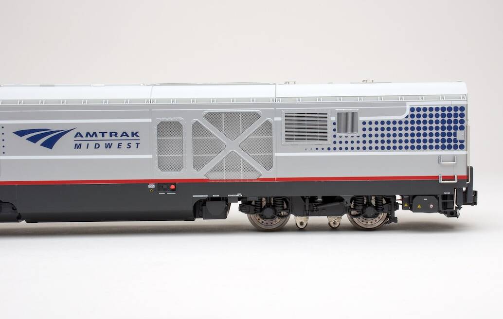 Rear side of O scale diesel locomotive model