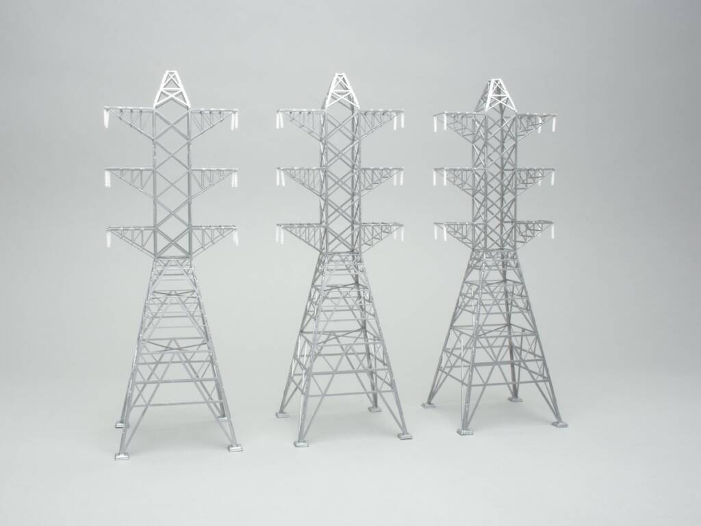 three pack of model transmission towers
