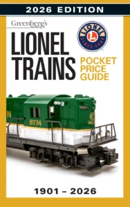 cover of book with toy train on it