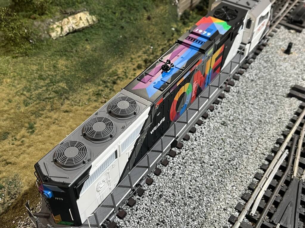 top view of model locomotive