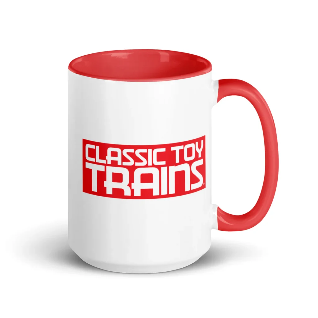 red and white mug