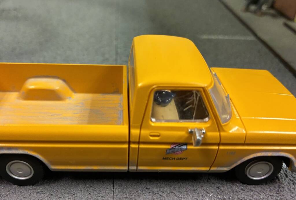 model truck with cracked window