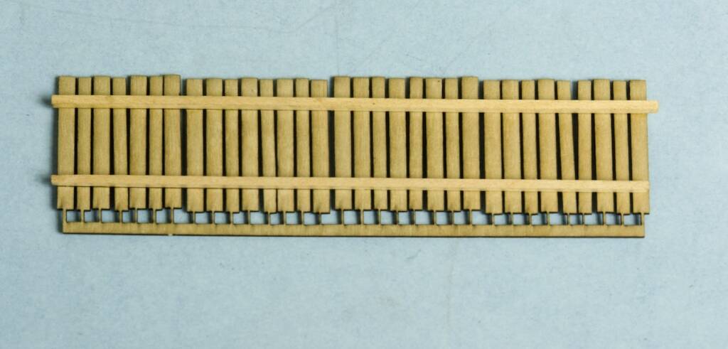 model fence partially assembled