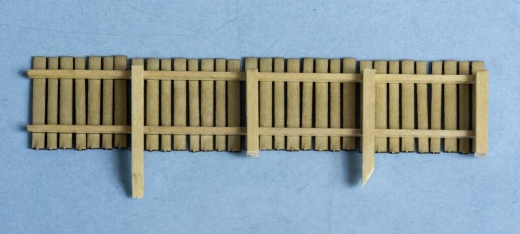 model fence partially assembled