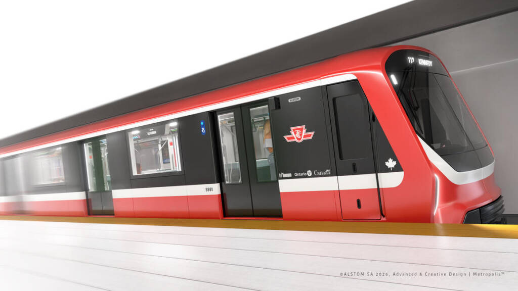 Illustration of red subway car