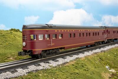 MTH Premier O scale four-car Norfolk and Western streamlined passenger set
