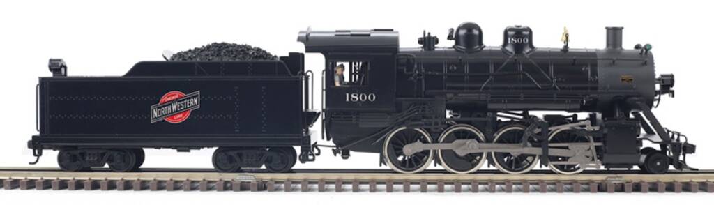 black steam locomotive model