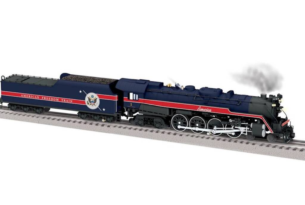 patriotic model steam locomotive