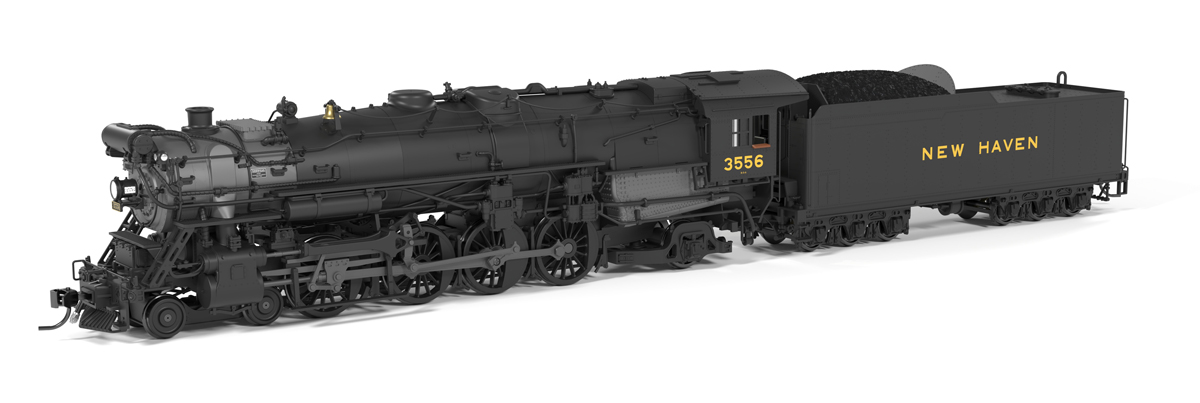 A black model steam locomotive with tender