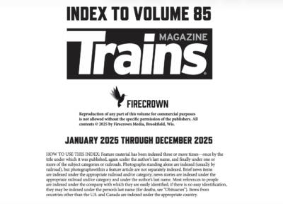 Trains Magazine 2025 index