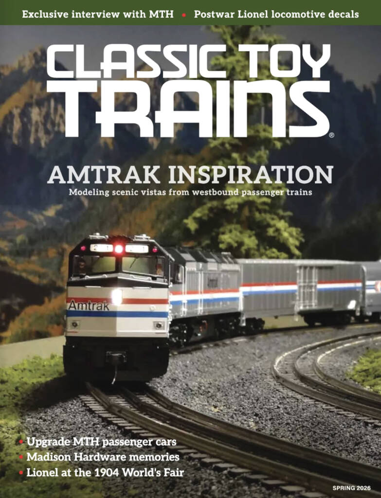 The Spring 2026 cover of Classic Toy Trains magazine