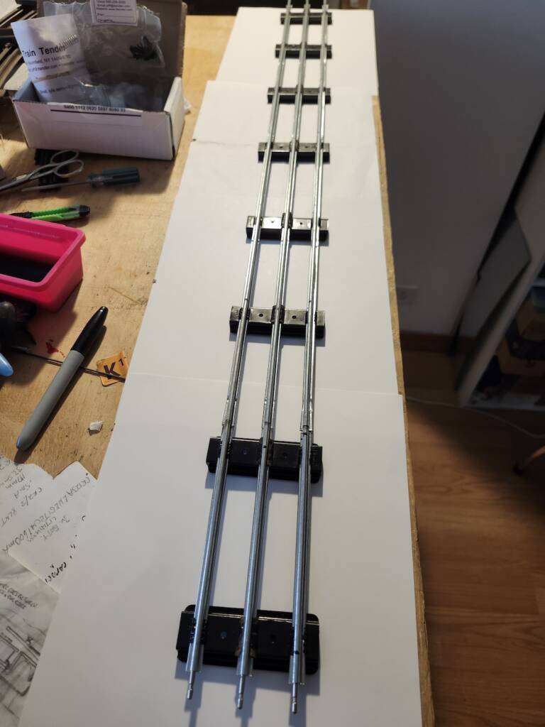 piece of track on a board