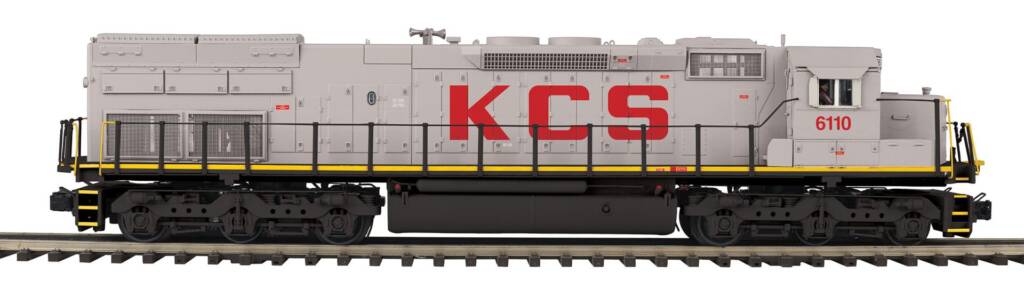 gray and black model locomotive with red lettering