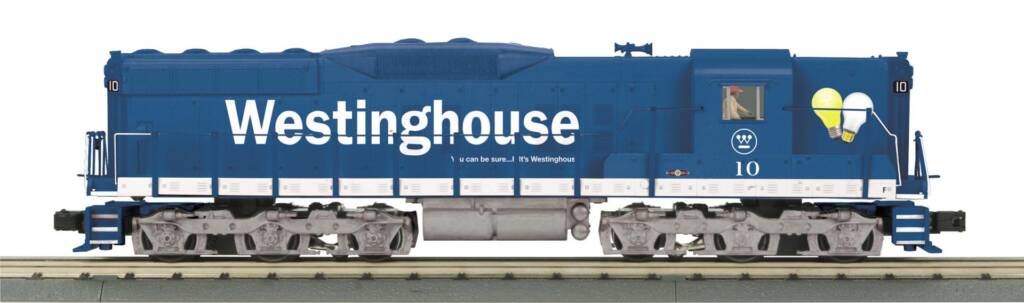 blue and white model locomotive