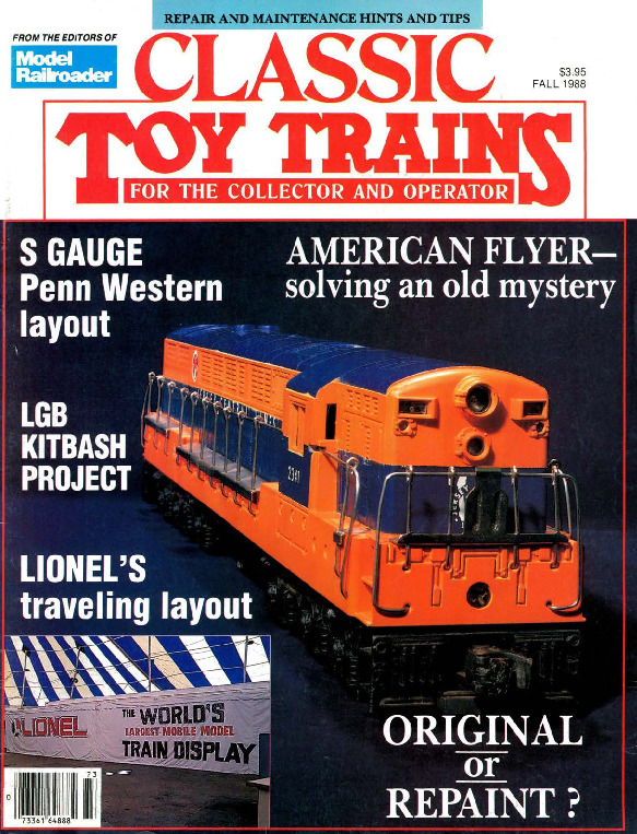 Classic Toy Trains, Fall 1988