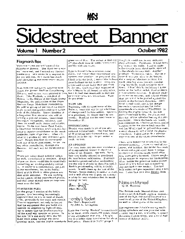 Sidestreet Banner, October 1982