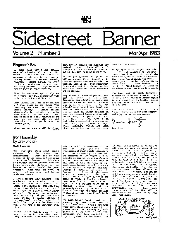 Sidestreet Banner, March/April 1983