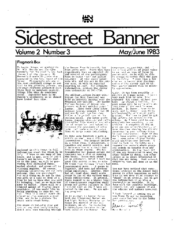 Sidestreet Banner, May/June 1983