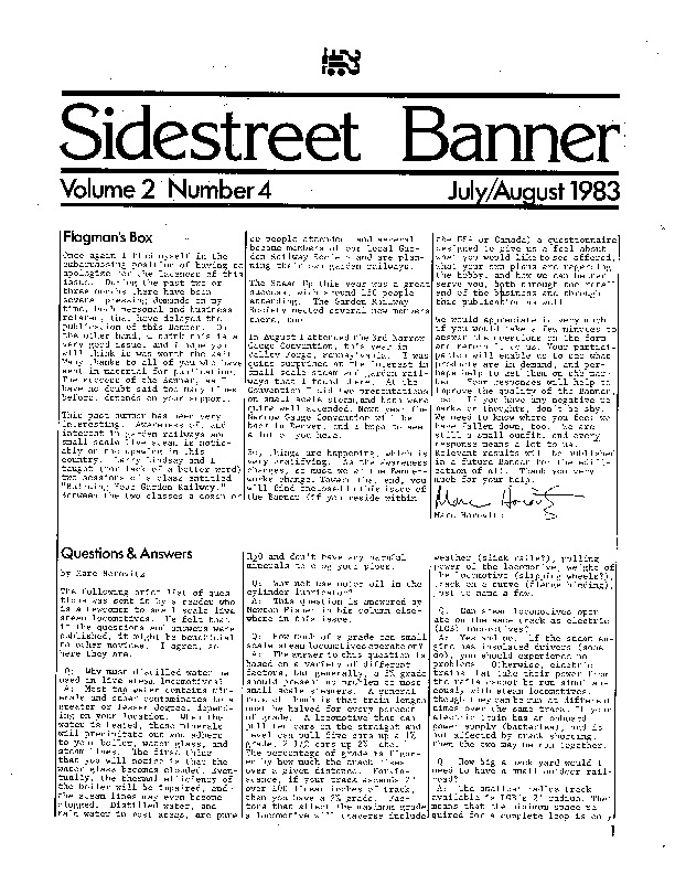Sidestreet Banner, July/August 1983