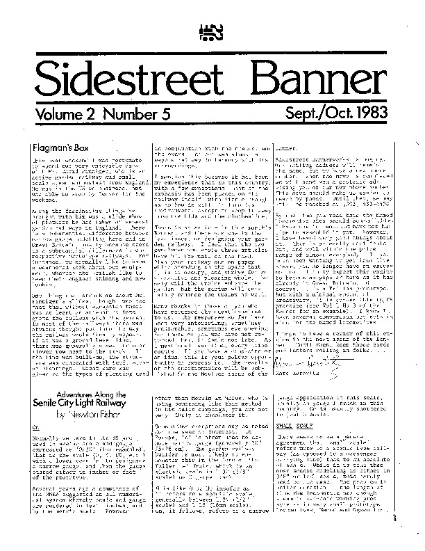 Sidestreet Banner, September/October 1983
