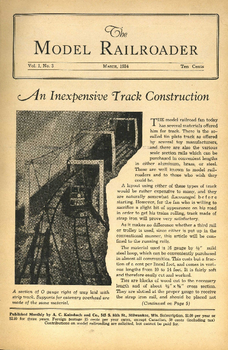 Model Railroader, March 1934