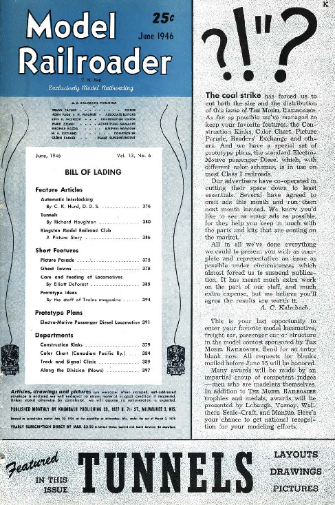 Model Railroader, June 1946