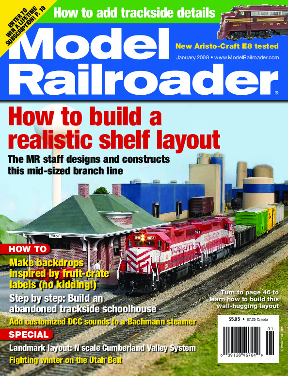 Model Railroader, January 2008