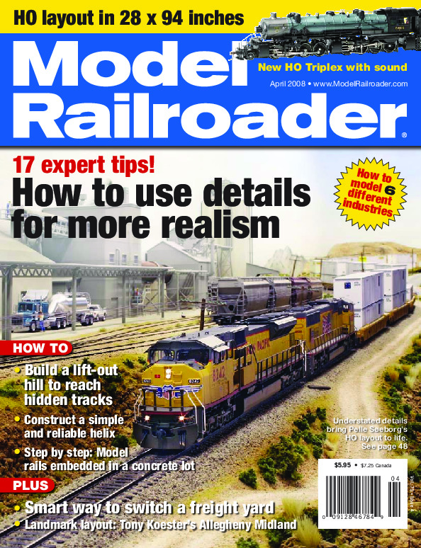 Model Railroader, April 2008